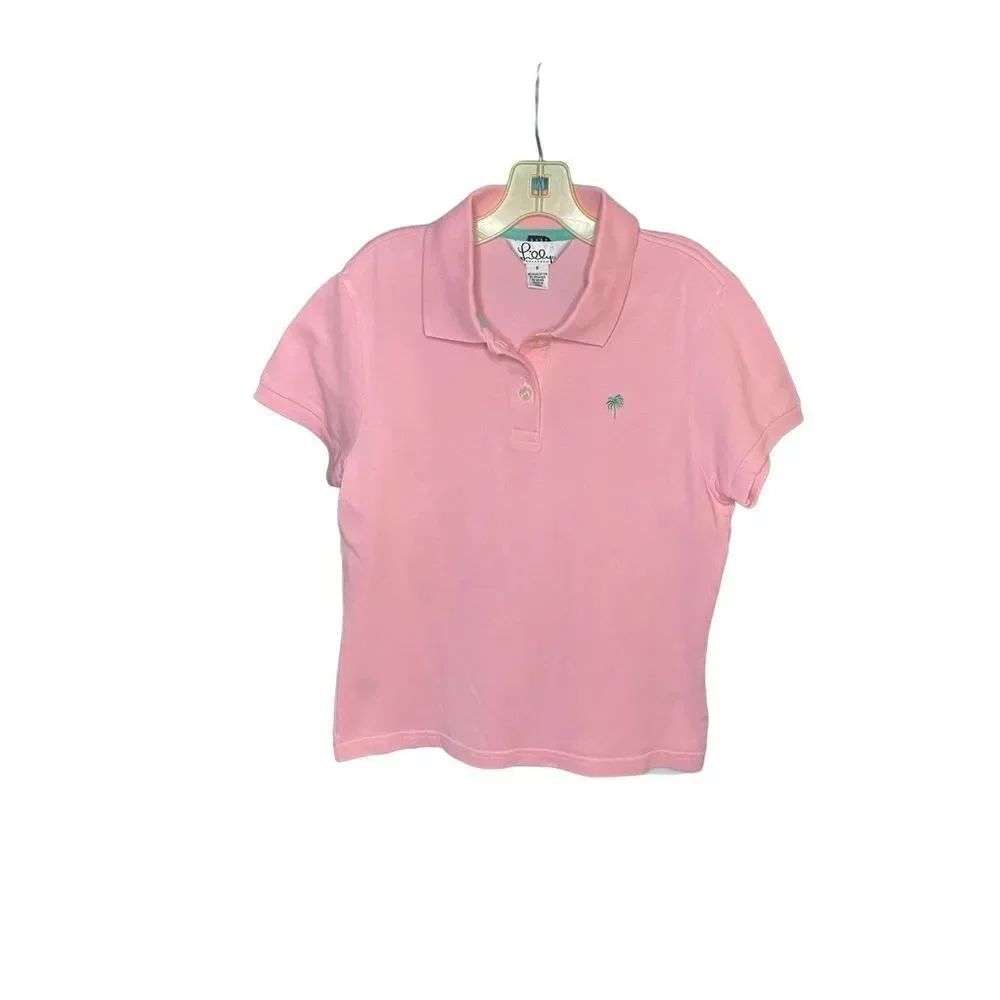 Lilly Pulitzer girls NWOT pink short sleeve polo, shirt, size small